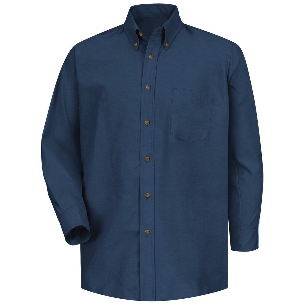 Red Kap Men's Long Sleeve Poplin Dress Shirt - Navy Blue - #SP90 - XXL / 345